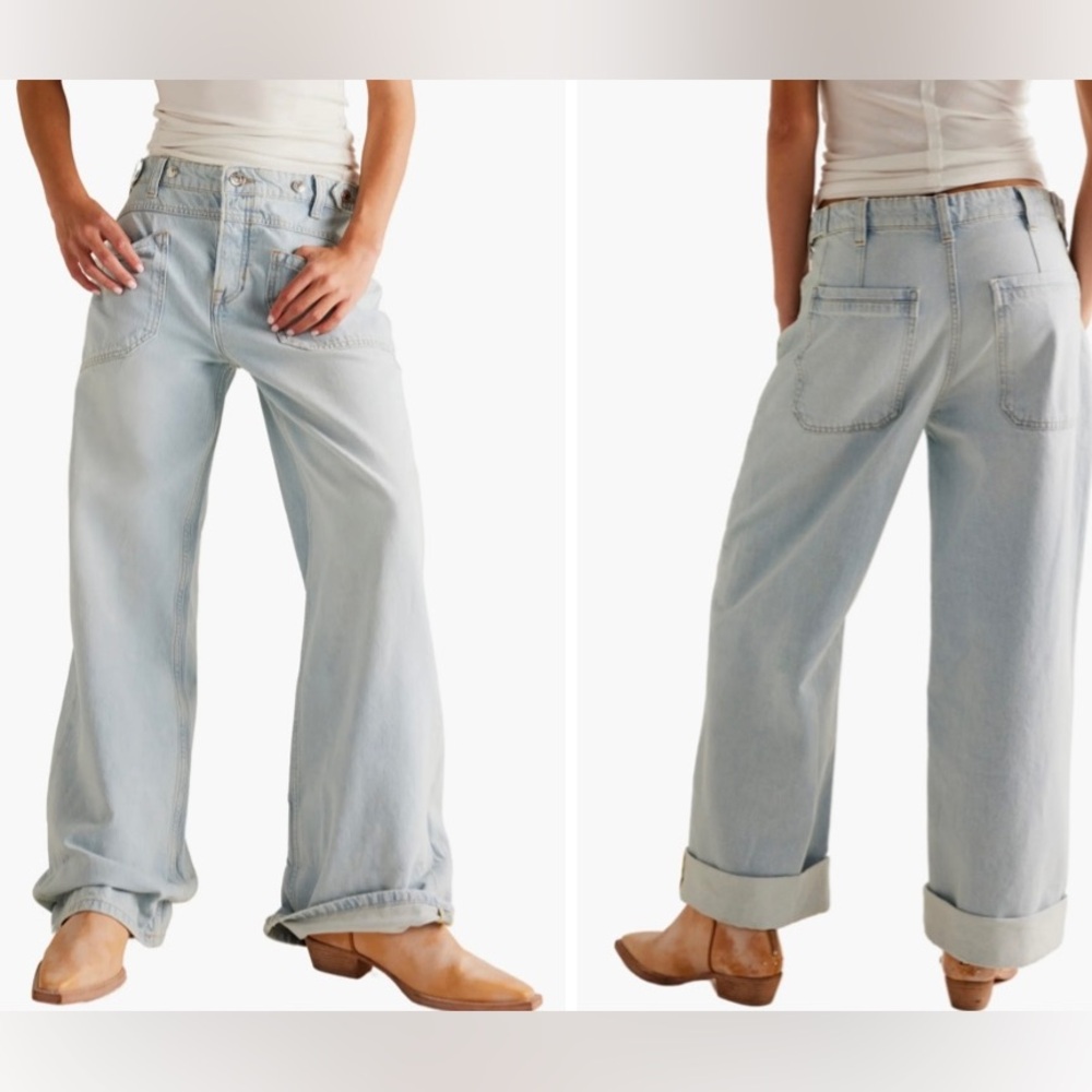We the Free Palmer cuffed Wide Leg Jeans - Picture 4 of 11
